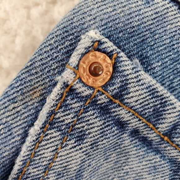 Vtg Levis 550 Blue Jean 16 Mis L 33x33 Hi Rise Relaxed Tapered Western 04/00 USA - Picture 12 of 16